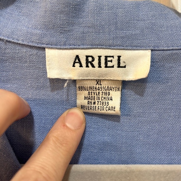 Vtg Womens Linen Infused Button Front Top Sz XL Embroidered Hummingbirds Cottage - Picture 3 of 9